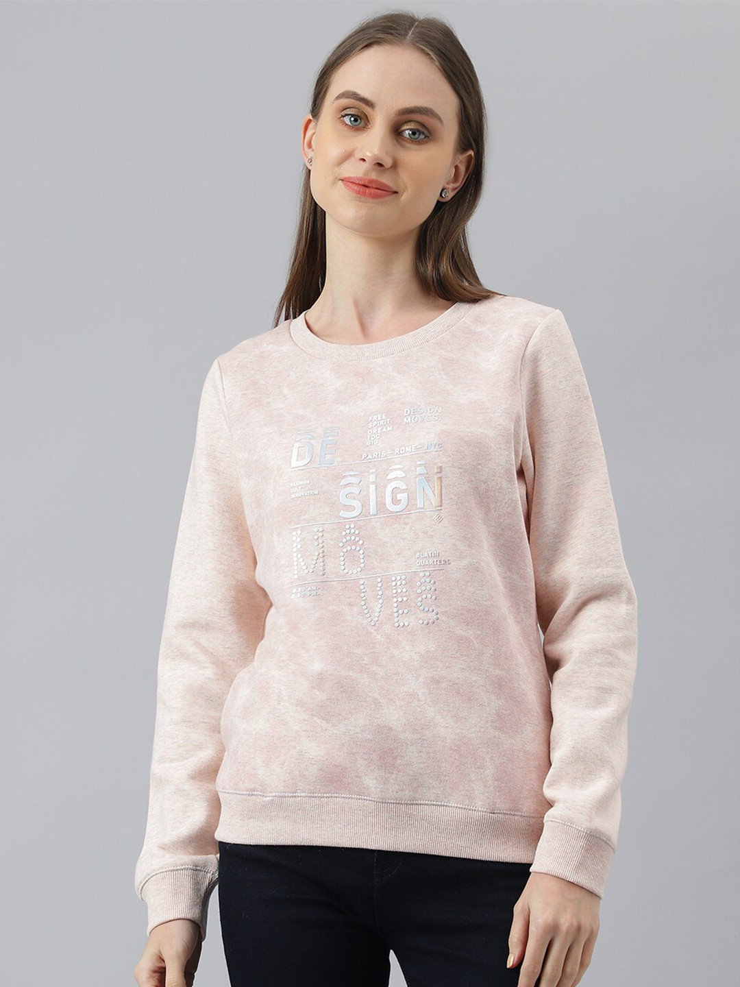 Latin Quarters Typography Printed Pullover Sweatshirt