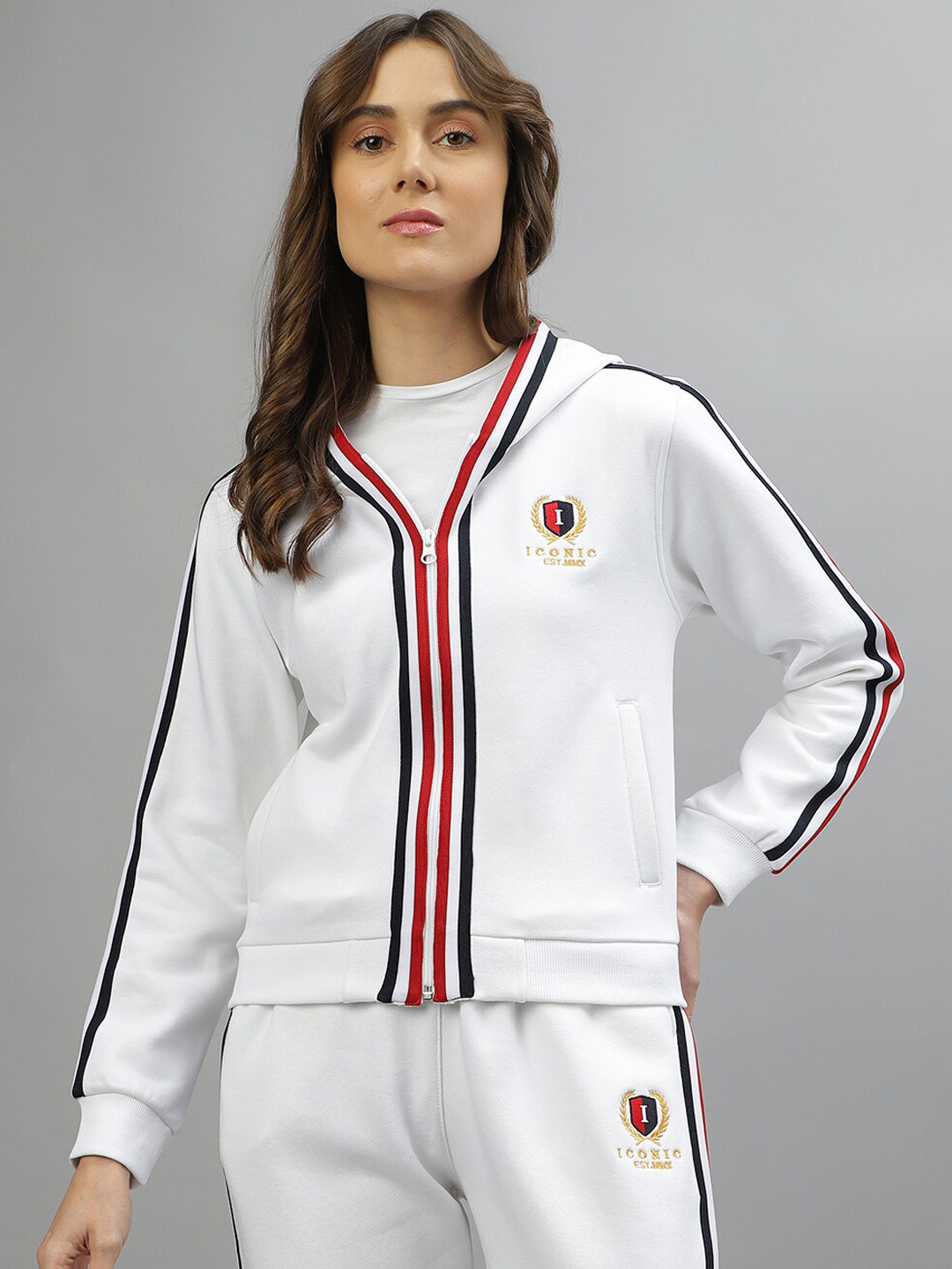 Iconic Striped Cotton Open Front Jacket