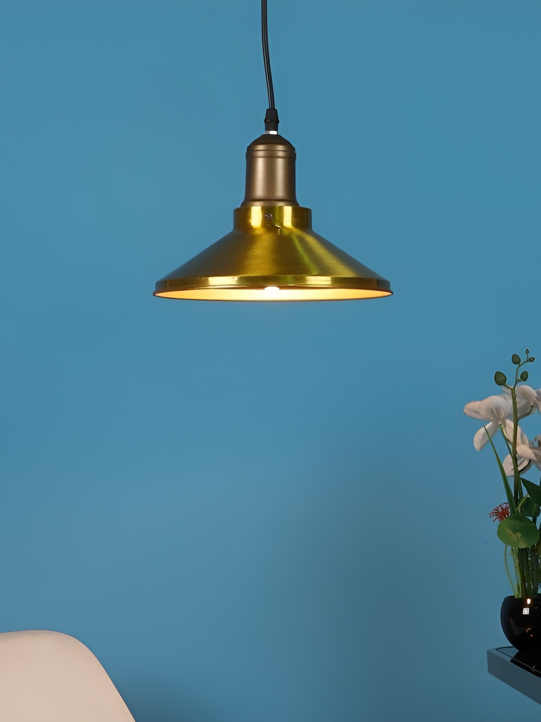 ELIANTE Gold-Toned Bell Shaped Contemporary Ceiling Lamp