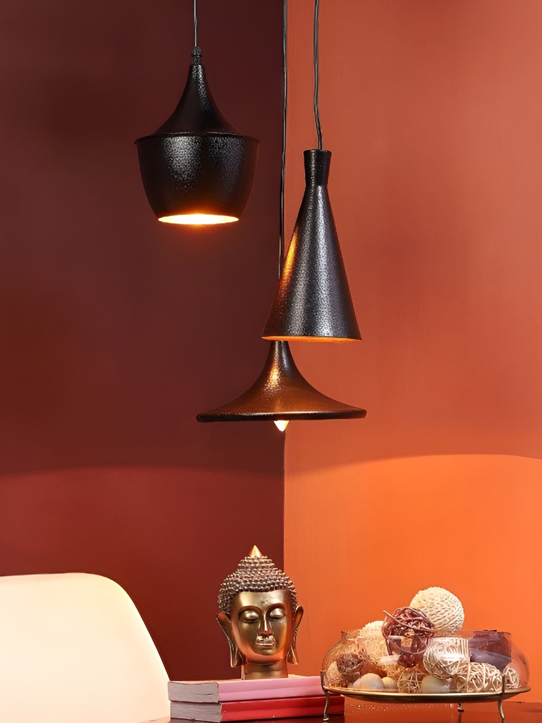 ELIANTE Black Iron Abstract Shaped Contemporary Ceiling Lamp