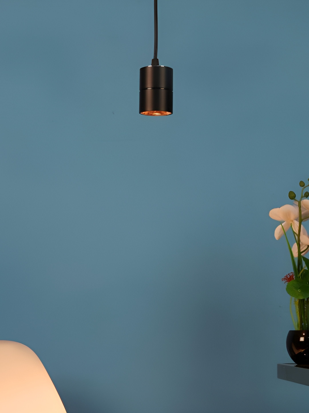 ELIANTE Black Cylinder Shaped Contemporary Iron Ceiling Lamp With Adjustable Cord