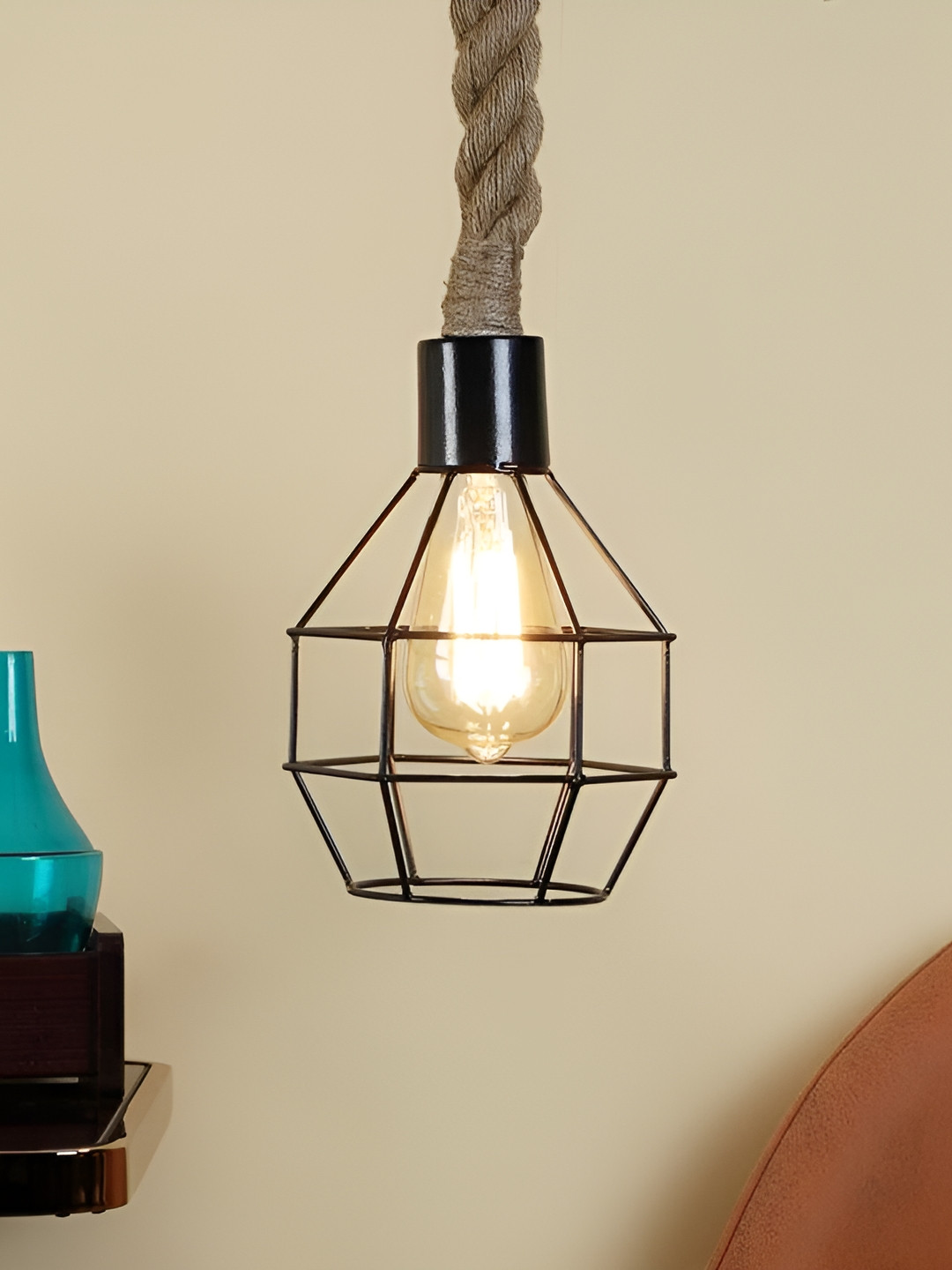 ELIANTE Black Iron Hanging Light Contemporary Ceiling Lamp