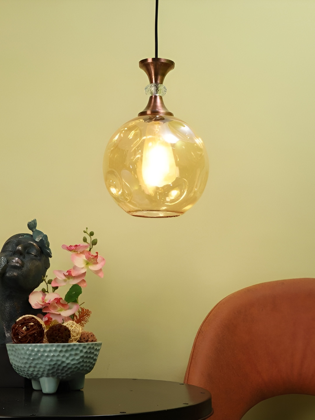 ELIANTE Copper-Toned Spherical Shaped Contemporary Ceiling Lamp