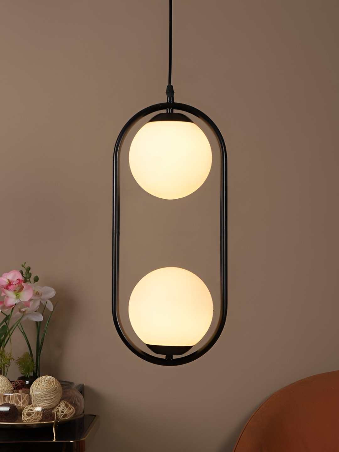 ELIANTE Black & White 2 Pieces Iron Cylinder Contemporary Ceiling Lamp