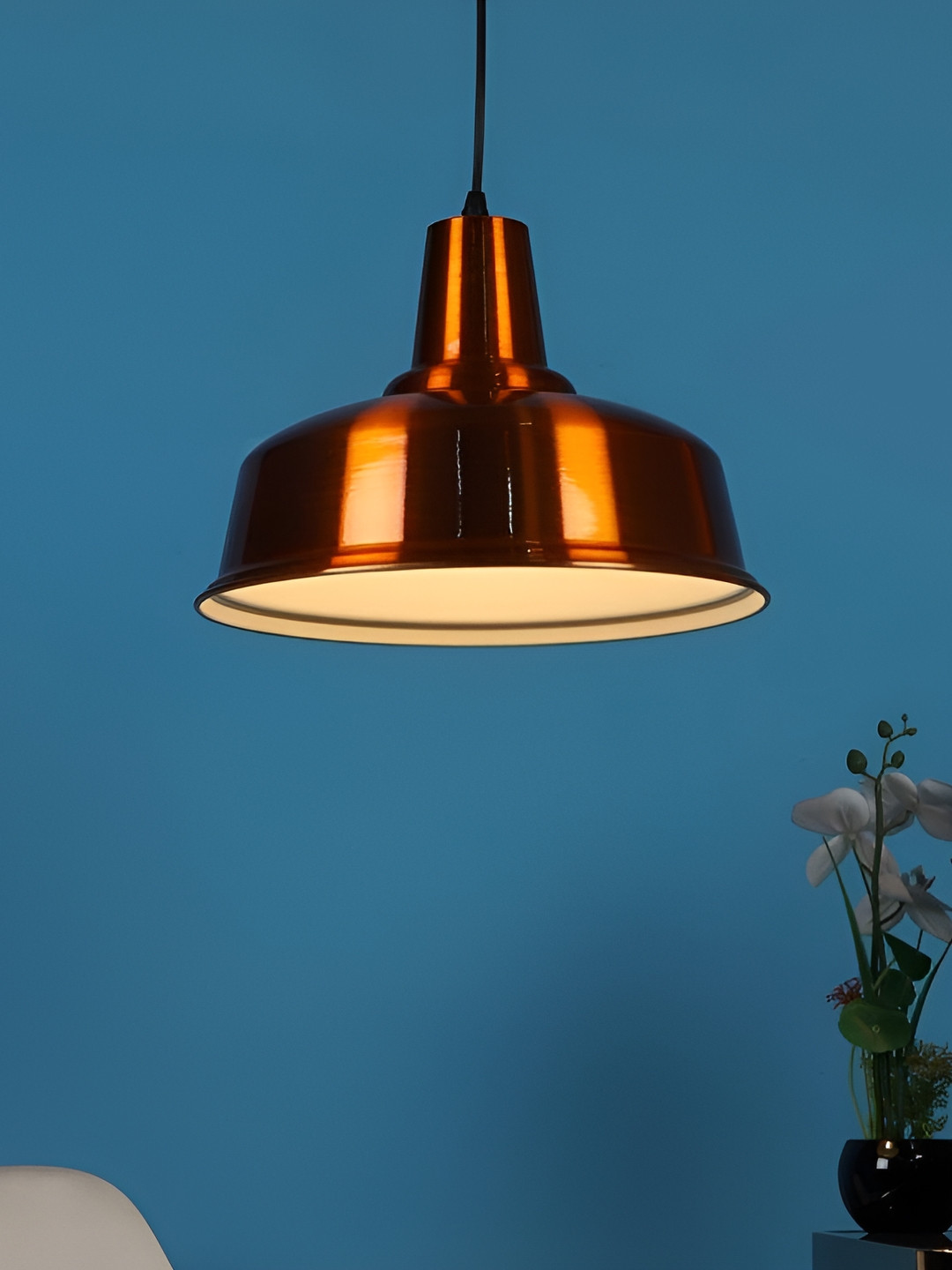 ELIANTE Copper-Toned Contemporary Iron Frustum Shaped Ceiling Lamp