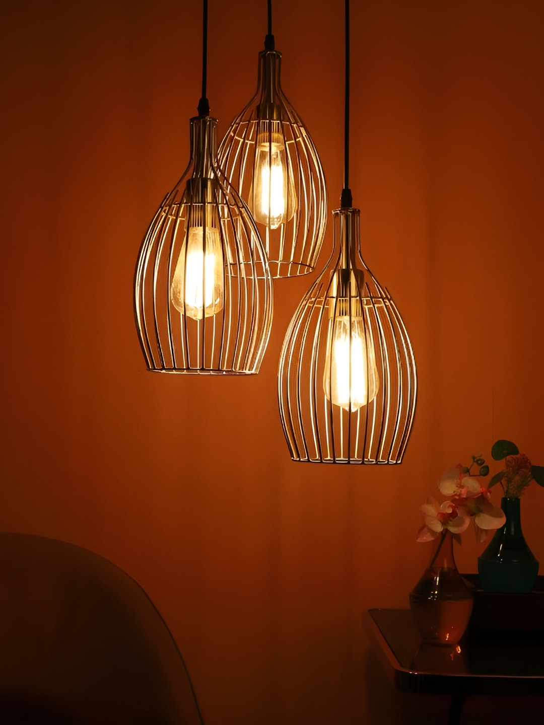 ELIANTE Gold Toned Iron Contemporary Cluster Ceiling Lamp