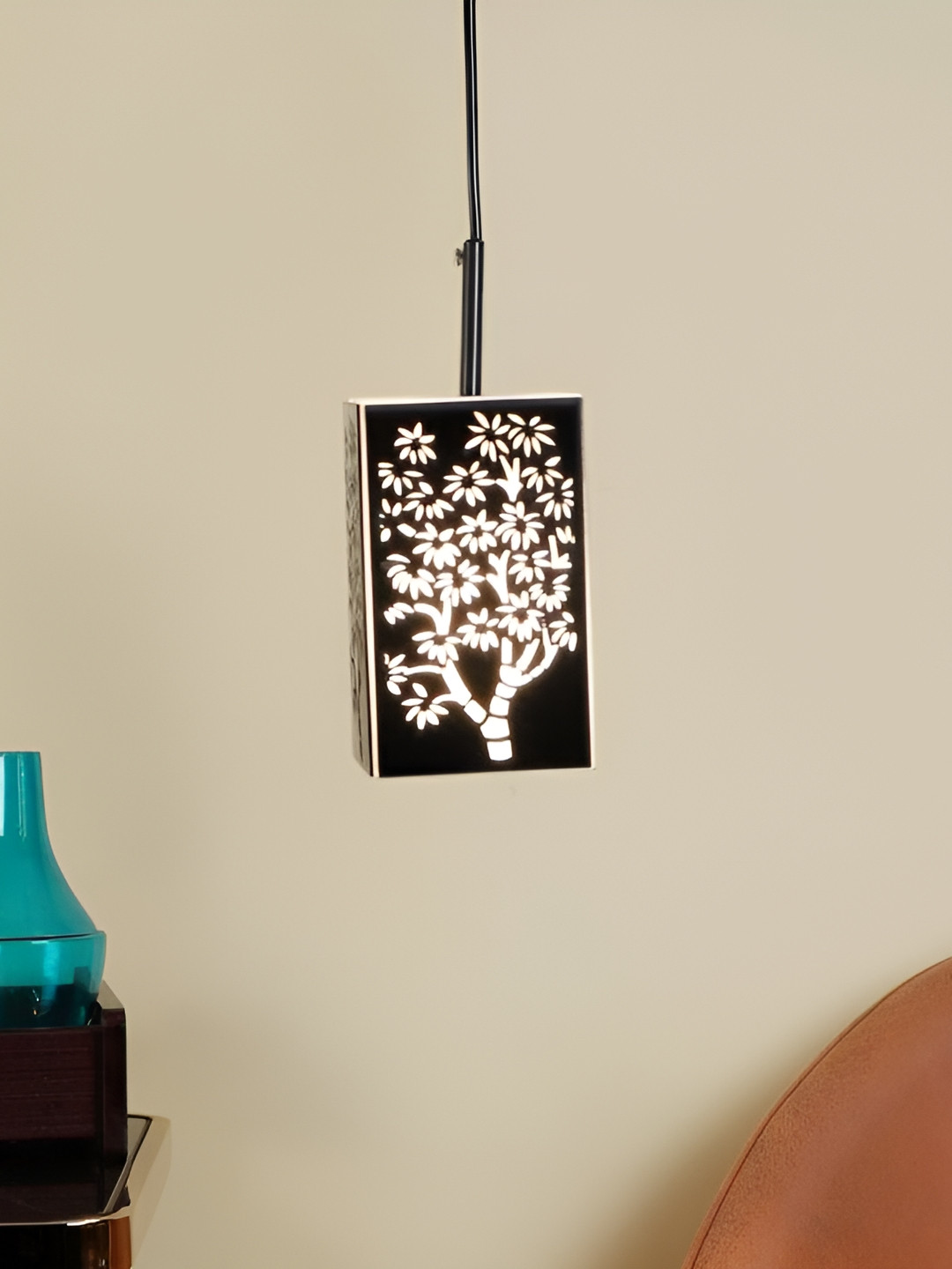 ELIANTE Black Iron Contemporary Rectangle Ceiling Lamp