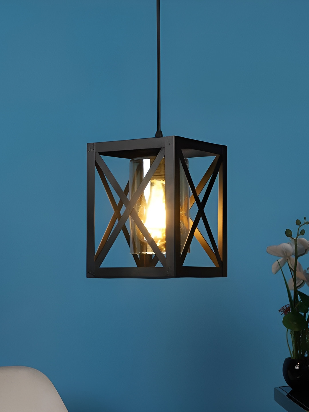 ELIANTE Black Rectangle Contemporary Ceiling Lamp