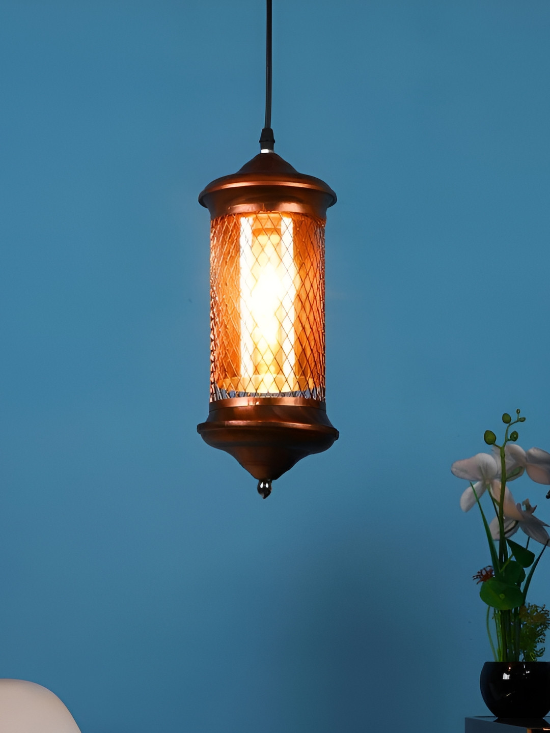 ELIANTE Copper Iron Contemporary Hanging Ceiling Lamp