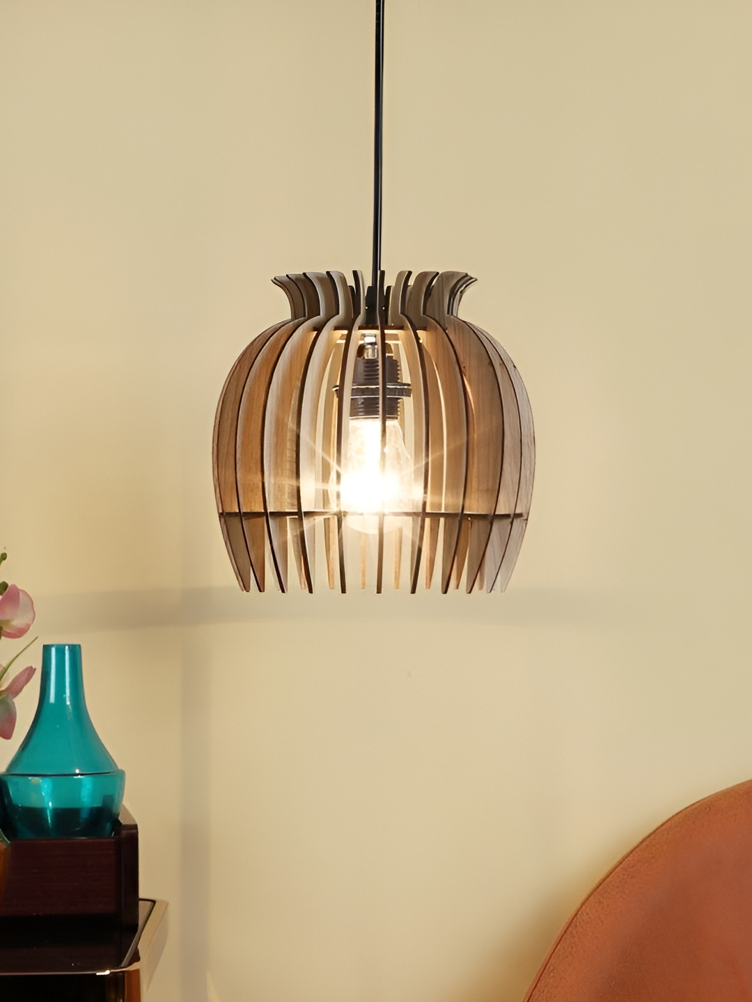 ELIANTE Brown Textured Iron Contemporary Ceiling Lamp