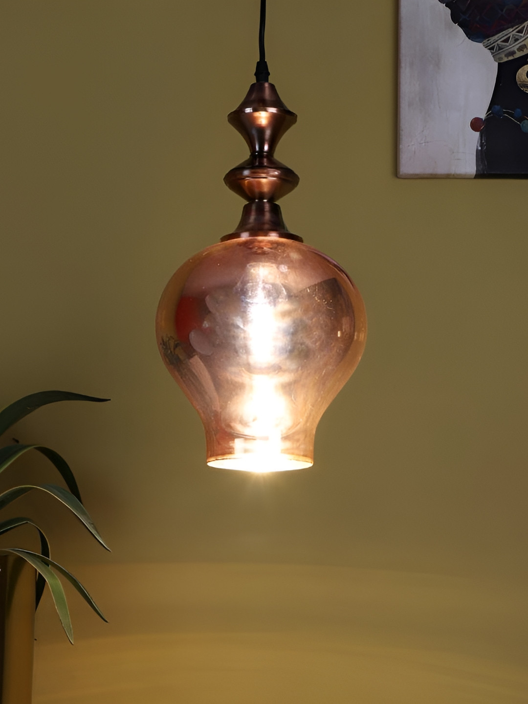 ELIANTE Gold-Toned Iron Abstract Contemporary Ceiling Lamp