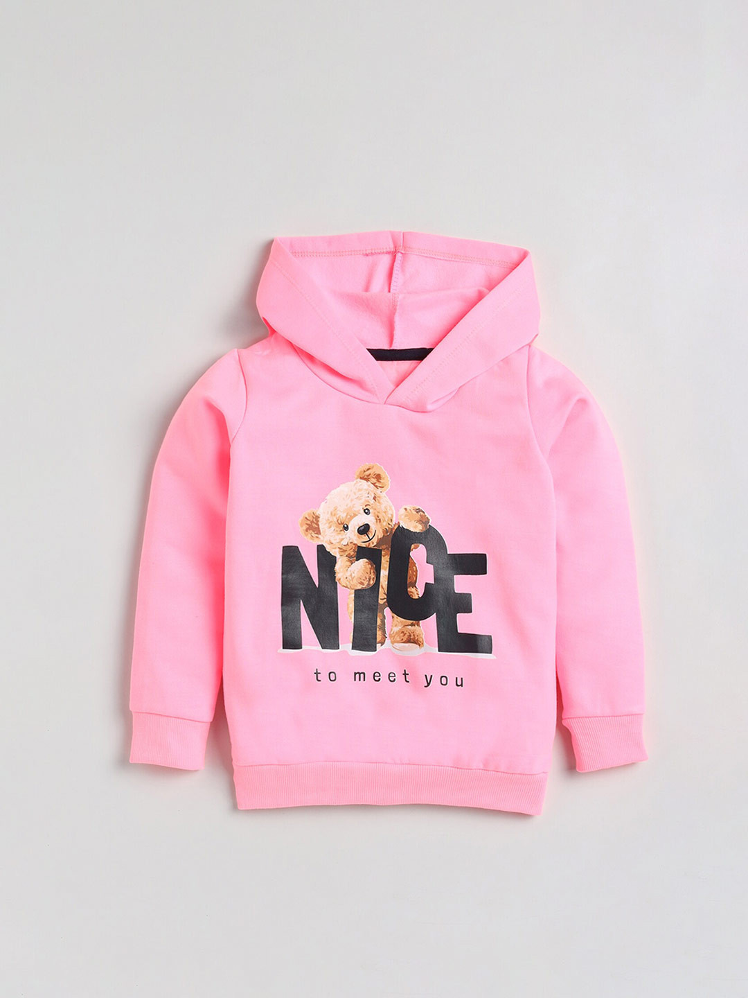 Lazy Shark Girls Typography Printed Cotton Pullover Sweatshirt