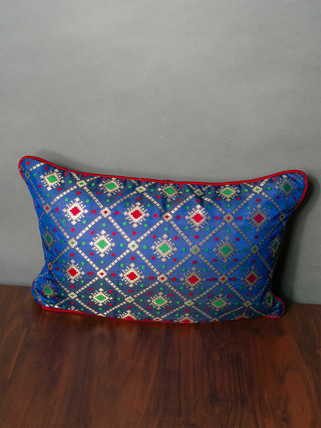 RoyalDeco Blue 1 Piece Geometric Rectangle Cushion Covers
