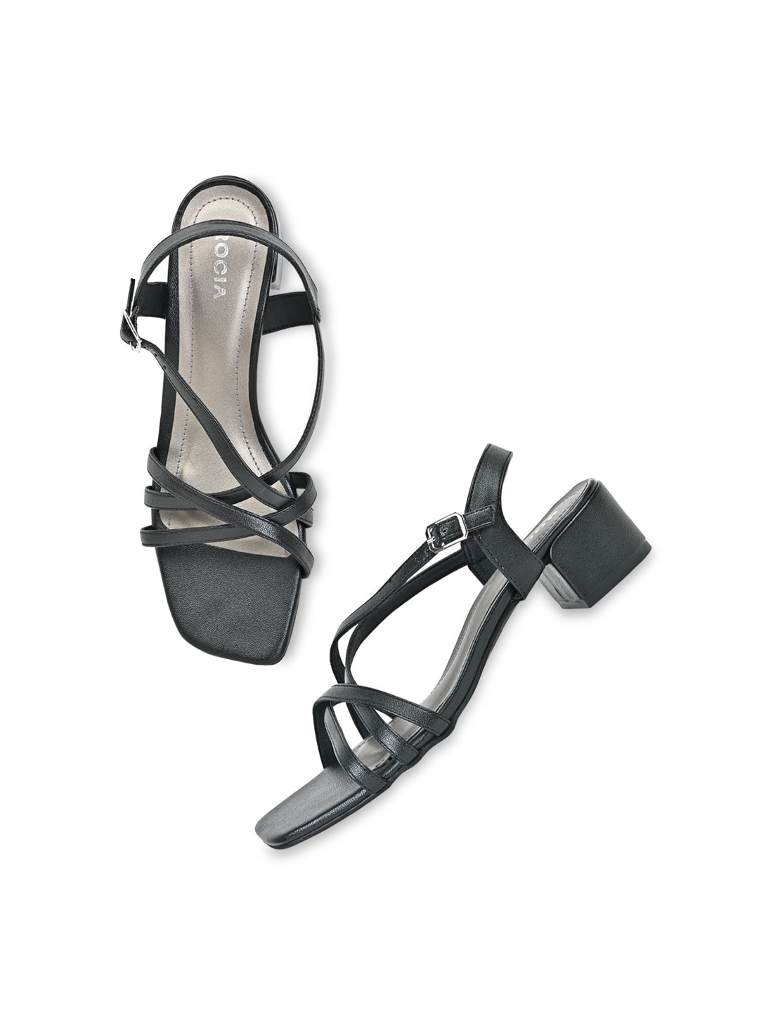 Rocia Strapped Buckle Block Heels