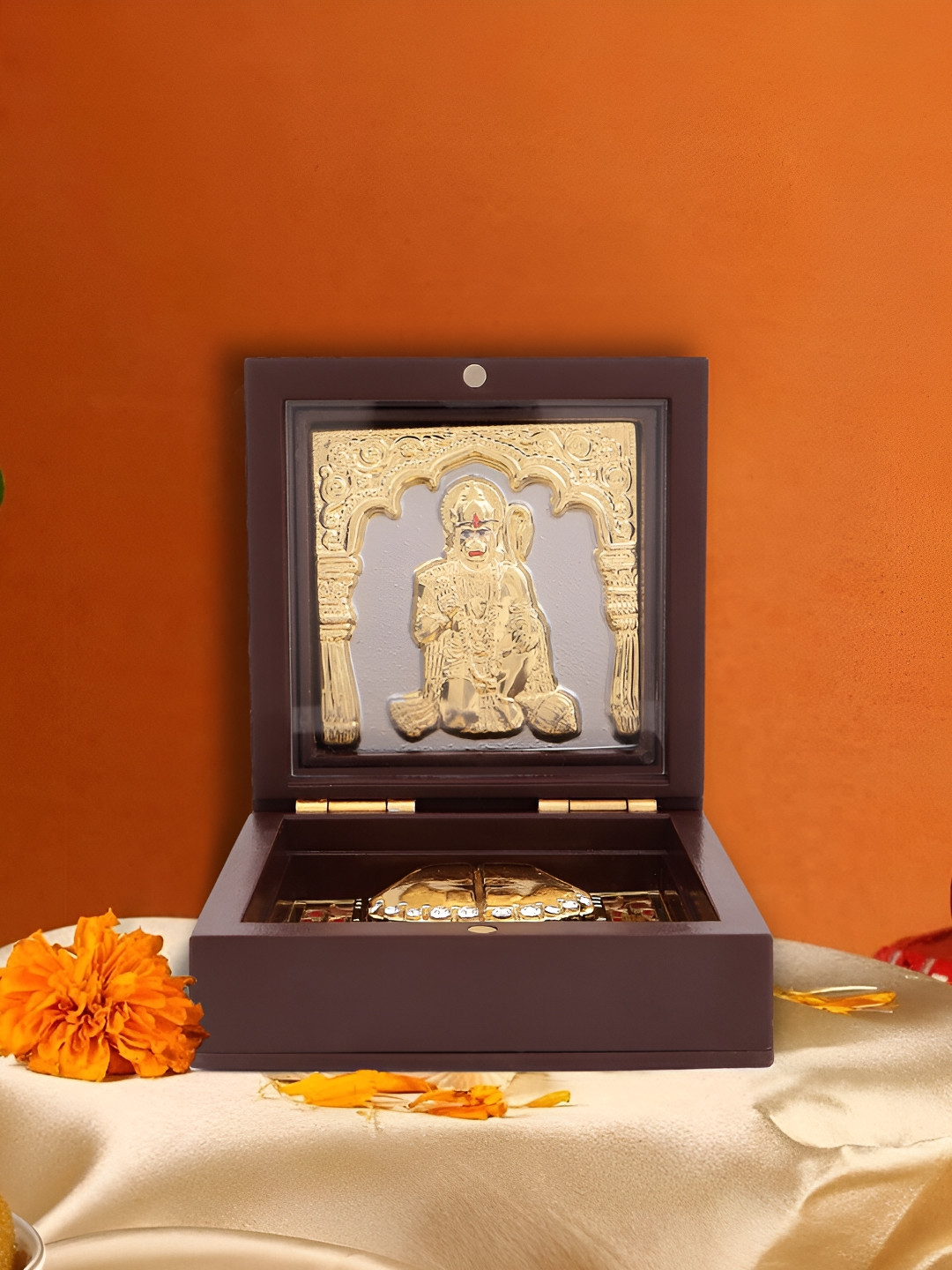 INTERNATIONAL GIFT Metallic-toned Hanuman Ji Charan Paduka Gift Set