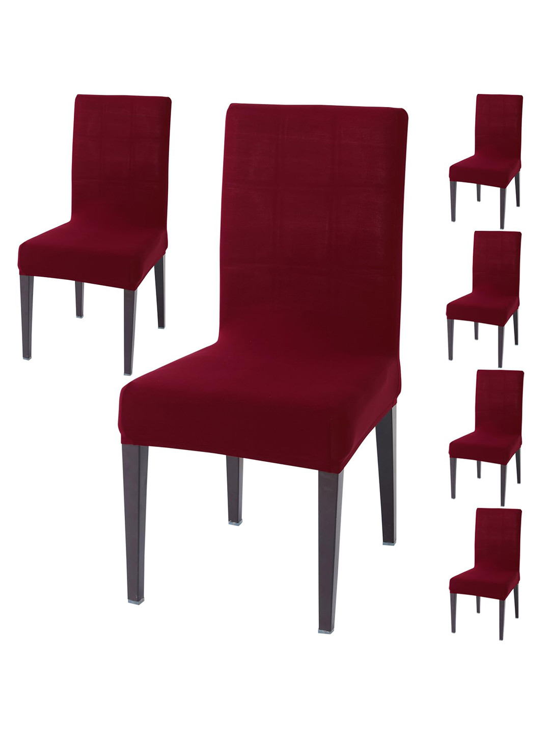 HOKIPO Maroon 6 Pieces Dining Chair Covers