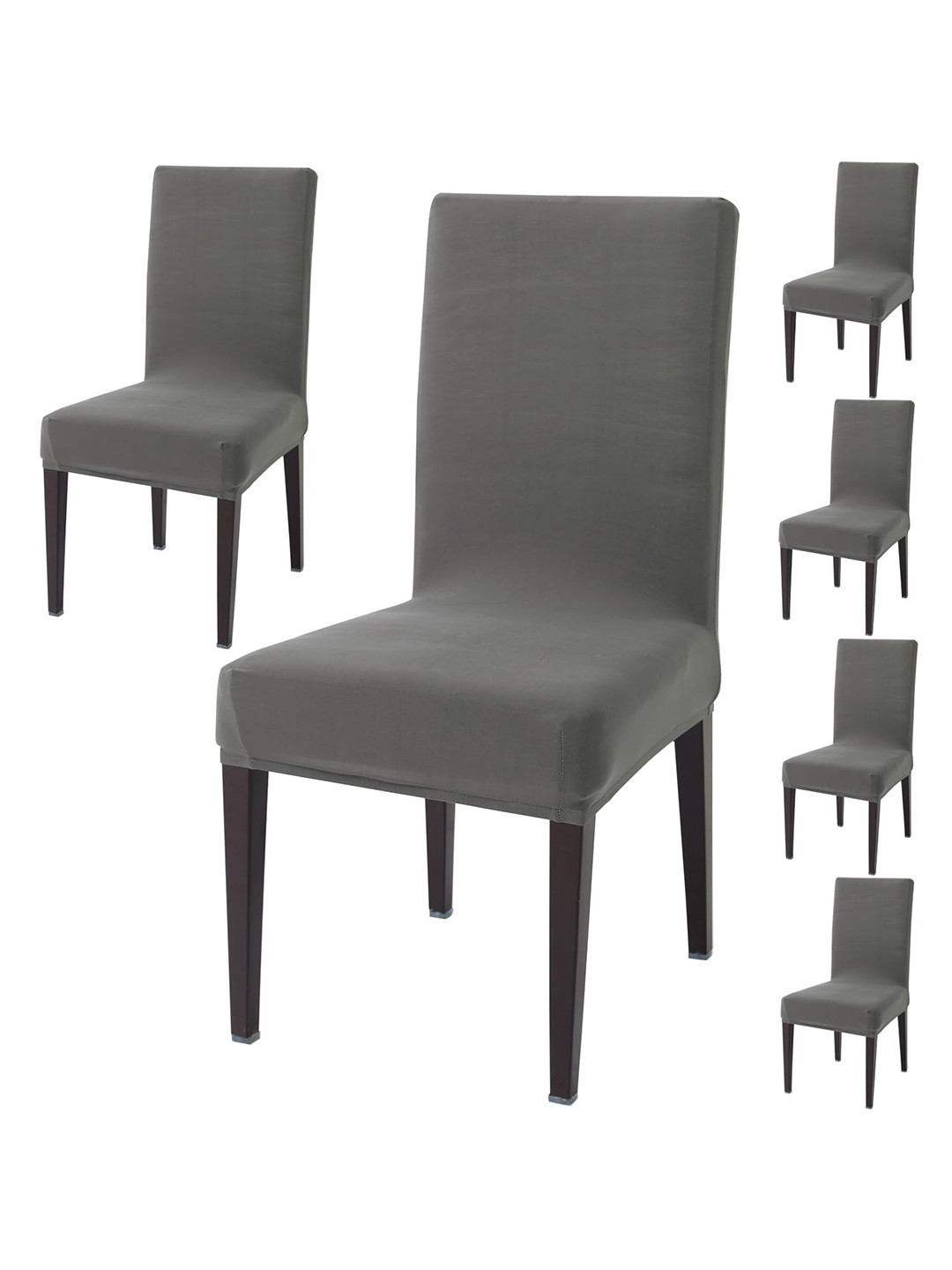 HOKIPO Grey 6 Pieces Dining Chair Covers