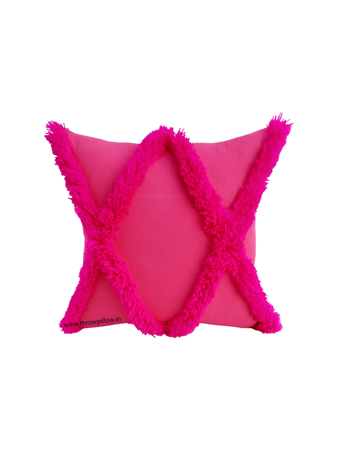 THROWPILLOW Pink Embellished Square Cushion Cover