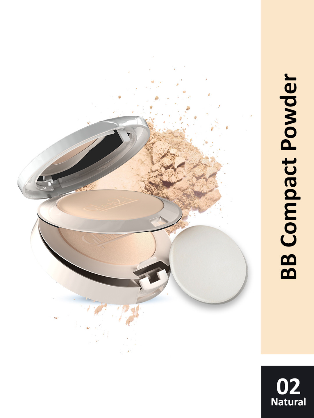 GLAM21 BB Powder Matte Poreless Compact Powder- 20gm- Natural 02