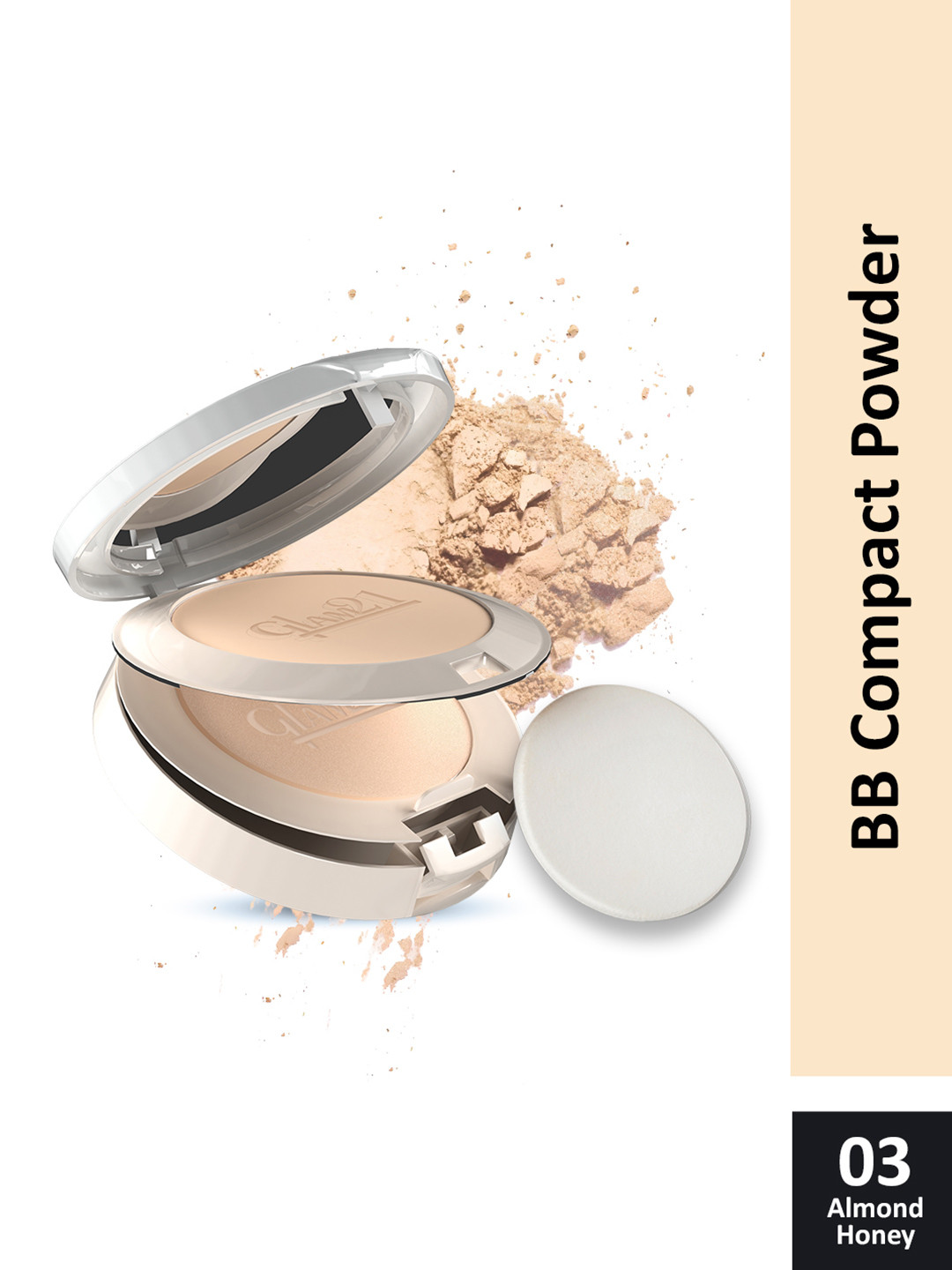 GLAM21 BB Powder Matte Poreless Compact Powder 18gm - Almond Honey 03
