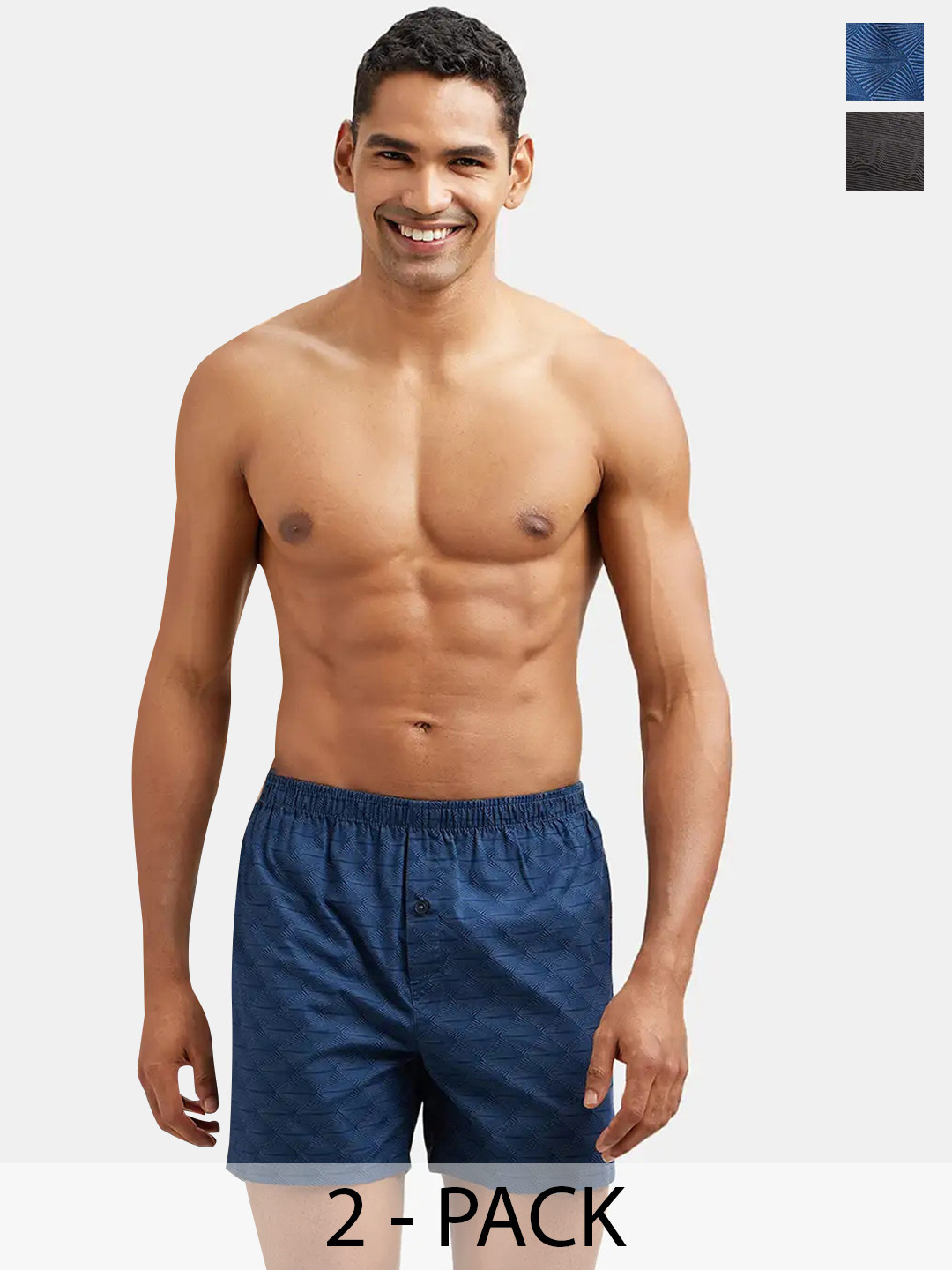 Jockey Pack Of 2 Super Combed Mercerized Cotton Checkered Inner Boxers-8222