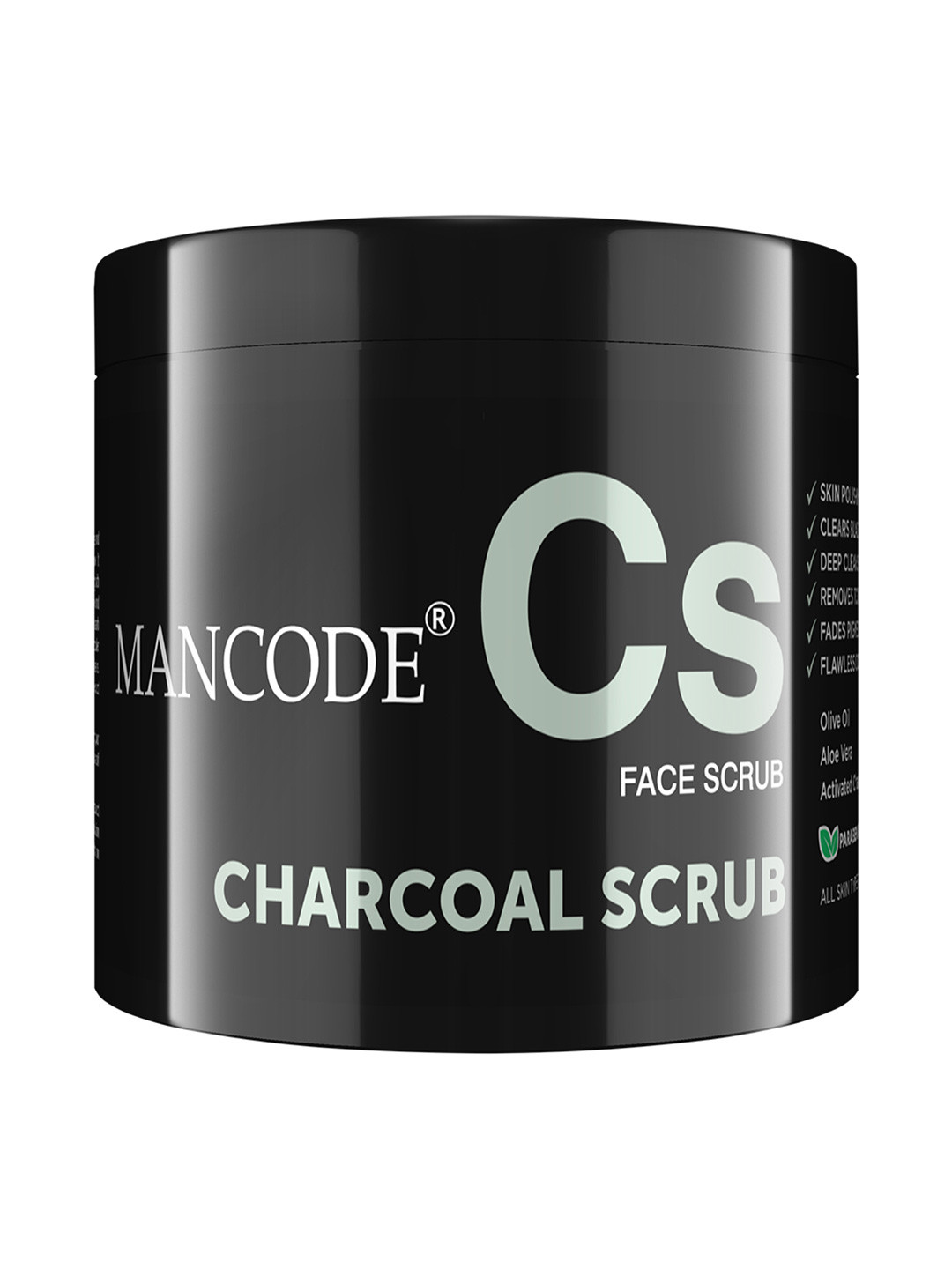 MANCODE Cs Charcoal Face Scrub with Aloevera & Liquorice - 100 g