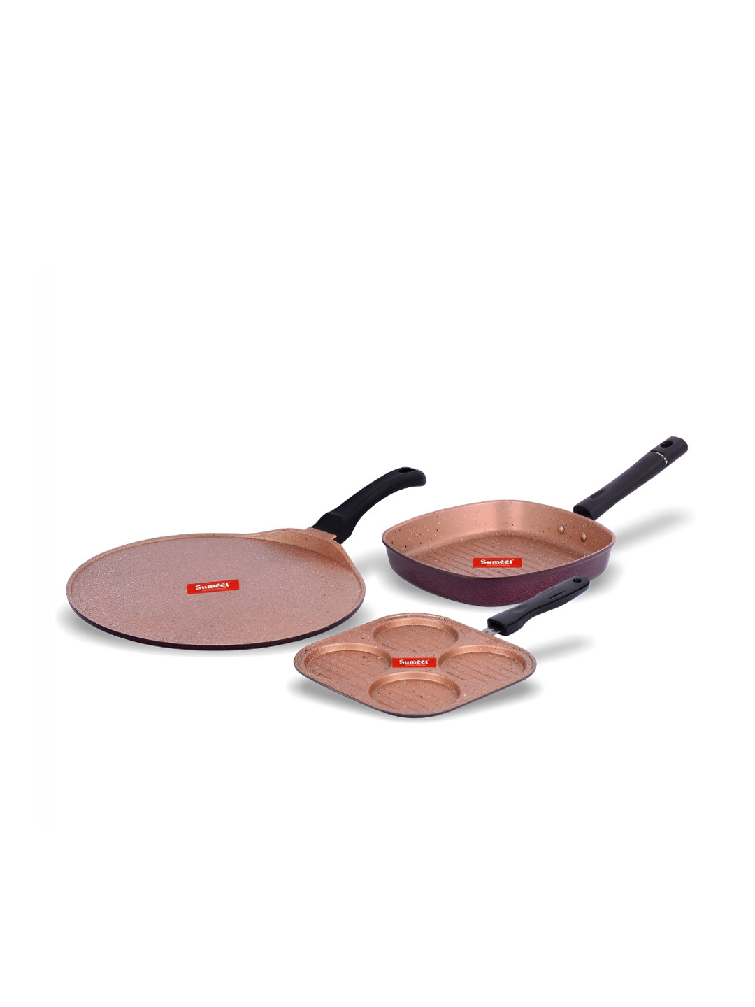 Sumeet Bronze Aluminium Nonstick Dishwasher Safe Cookware Set