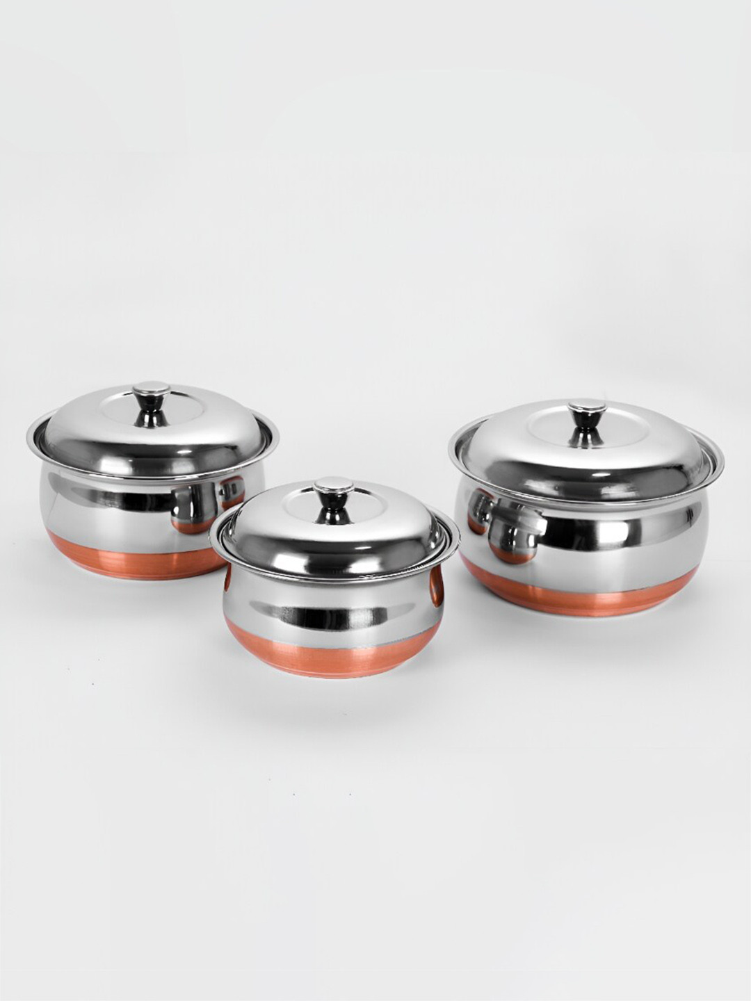 Sumeet Stainless Steel 3 Pieces Dishwasher Safe Cookware Set