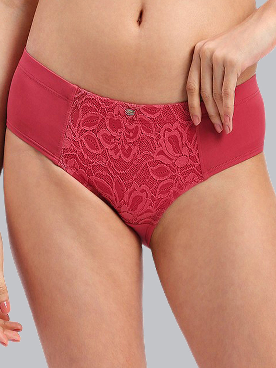 SOIE Women Lace Full Coverage Hipster Briefs