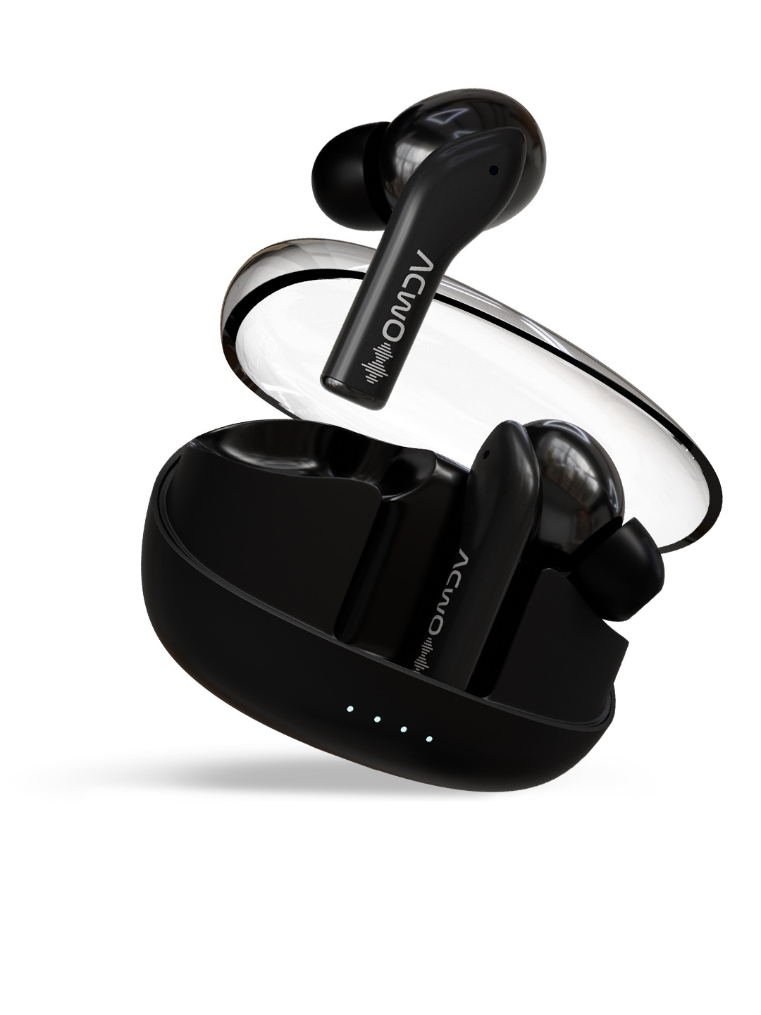 ACwO DwOTS 535 Jade Black 50Hrs Playtime Transparent Case TWS Bass Mode 4 Mics ENC Earbuds