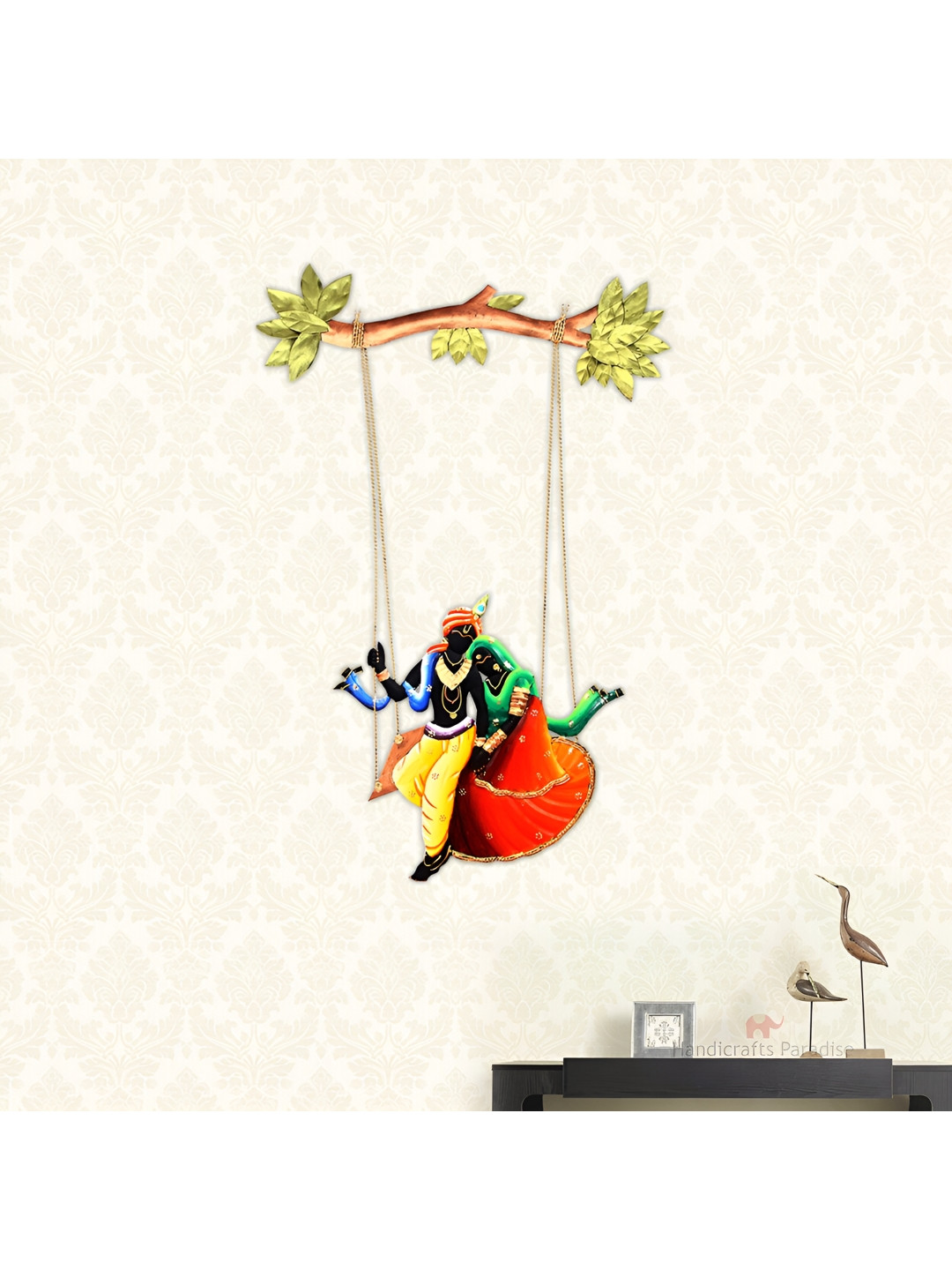 HANDICRAFTS PARADISE Decorative Wall Art Metal Glossy Hall Spiritual Wall Decor-5In