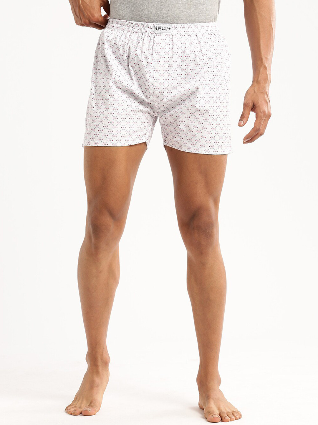 SHOWOFF Men Printed Slim Fit Boxers AM-126-16_White
