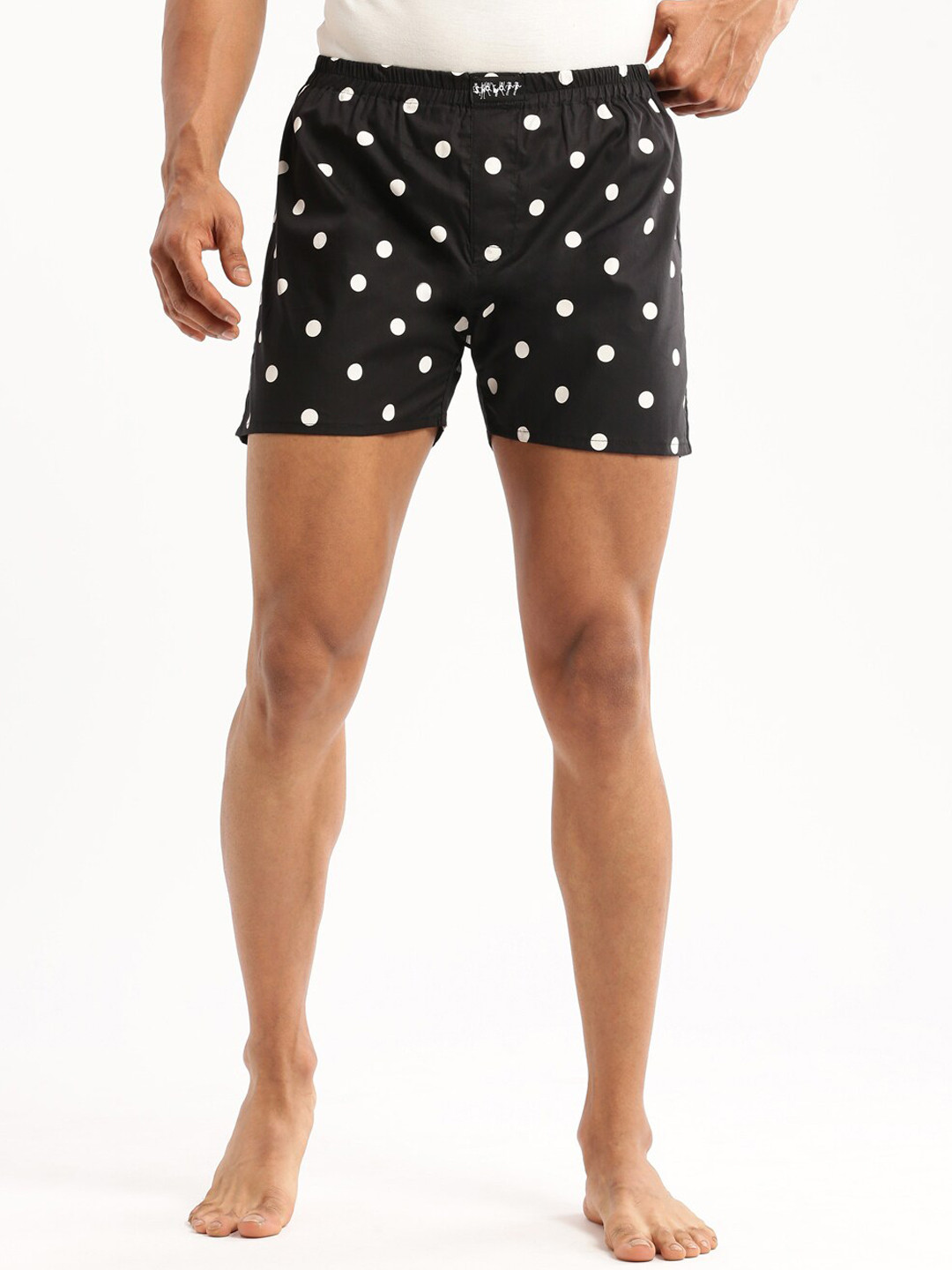 SHOWOFF Slim Fit Conversational Printed Cotton Boxer AM-126-19_Black