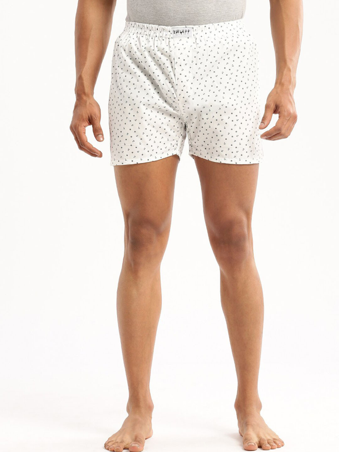 SHOWOFF Slim Fit Conversational Printed Cotton Boxer AM-126-1_White