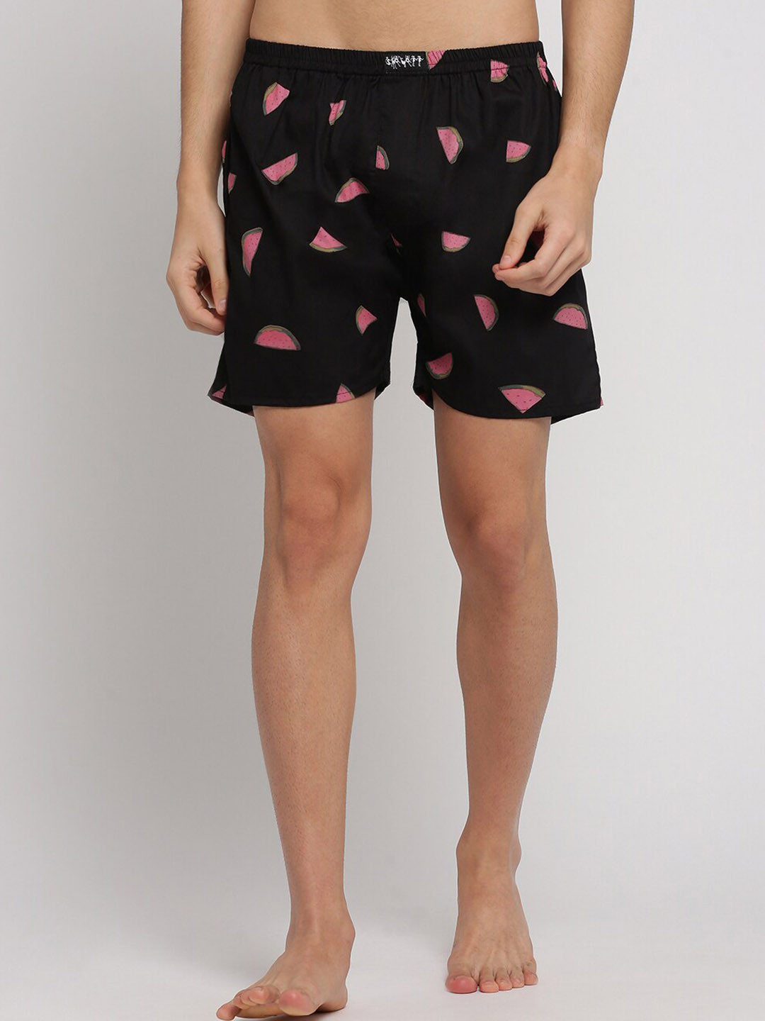 SHOWOFF Slim Fit Conversational Printed Cotton Boxer AM-131-15_Black