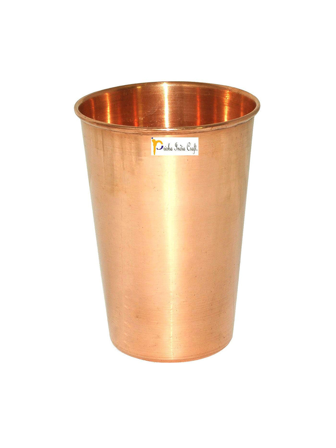 PRISHA INDIA CRAFT Gold Toned Solid Copper Water Or Juice Glass 450 ML