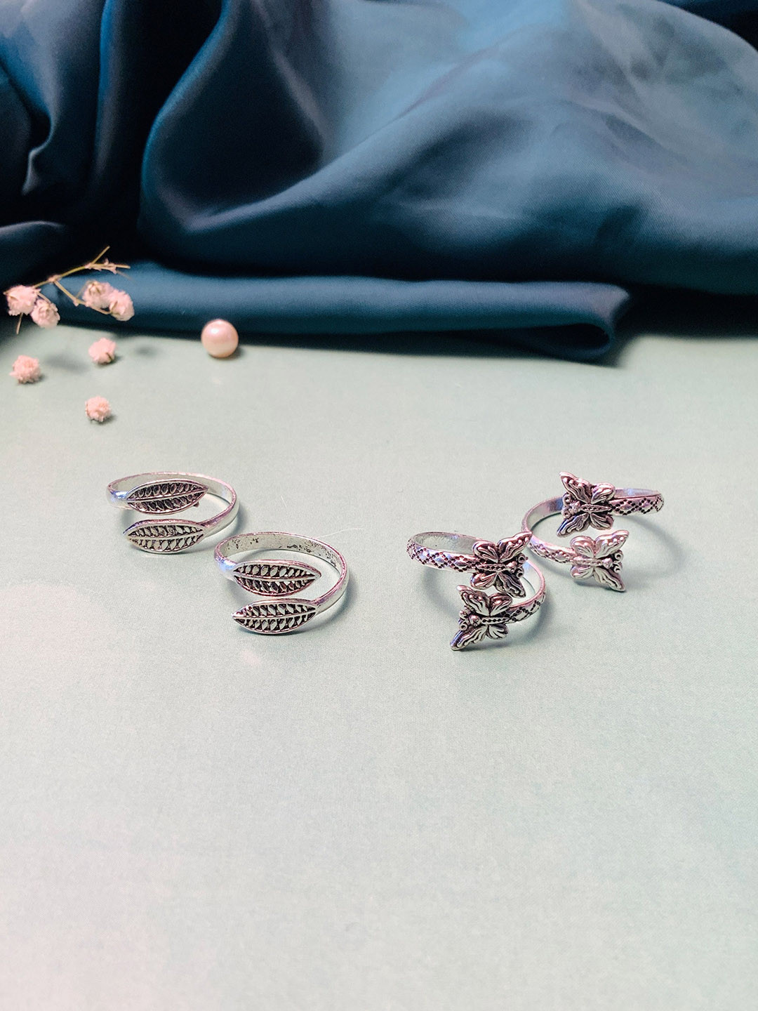 ABDESIGNS Set Of 2 German Silver-Plated Toe Rings