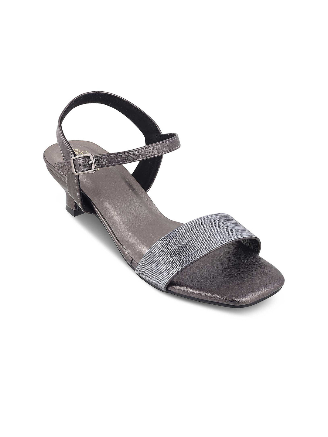 Tresmode MONTY Textured Kitten Heels With Buckle Closure