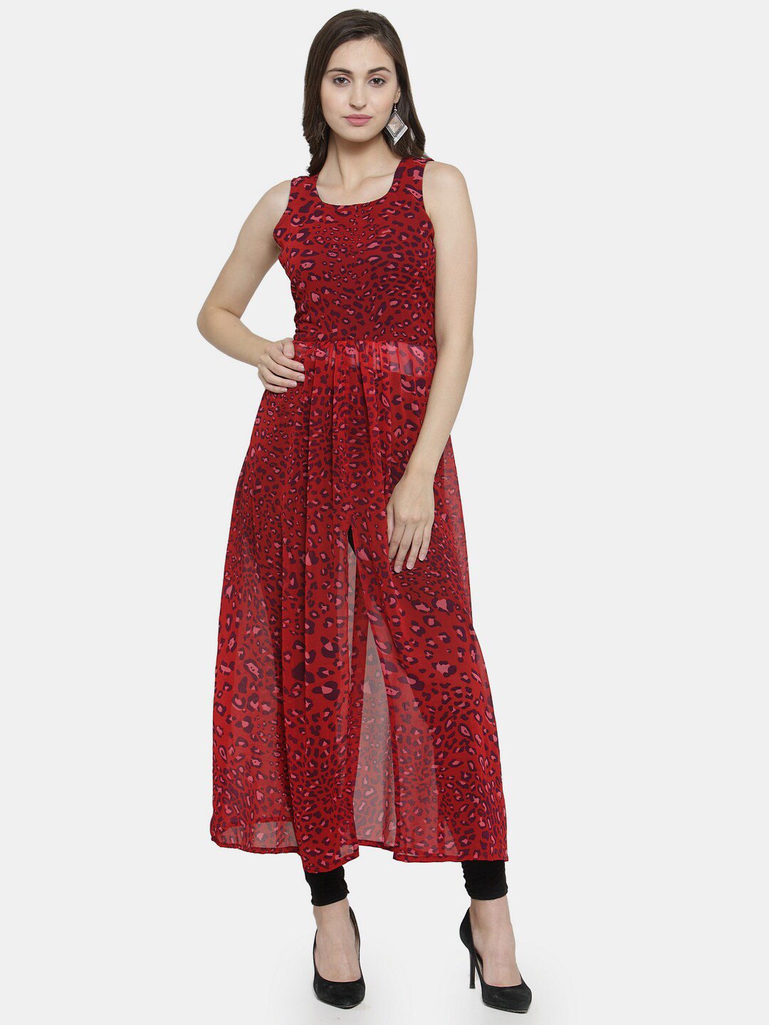 Enchanted Drapes Animal Printed Georgette Empire Kurta