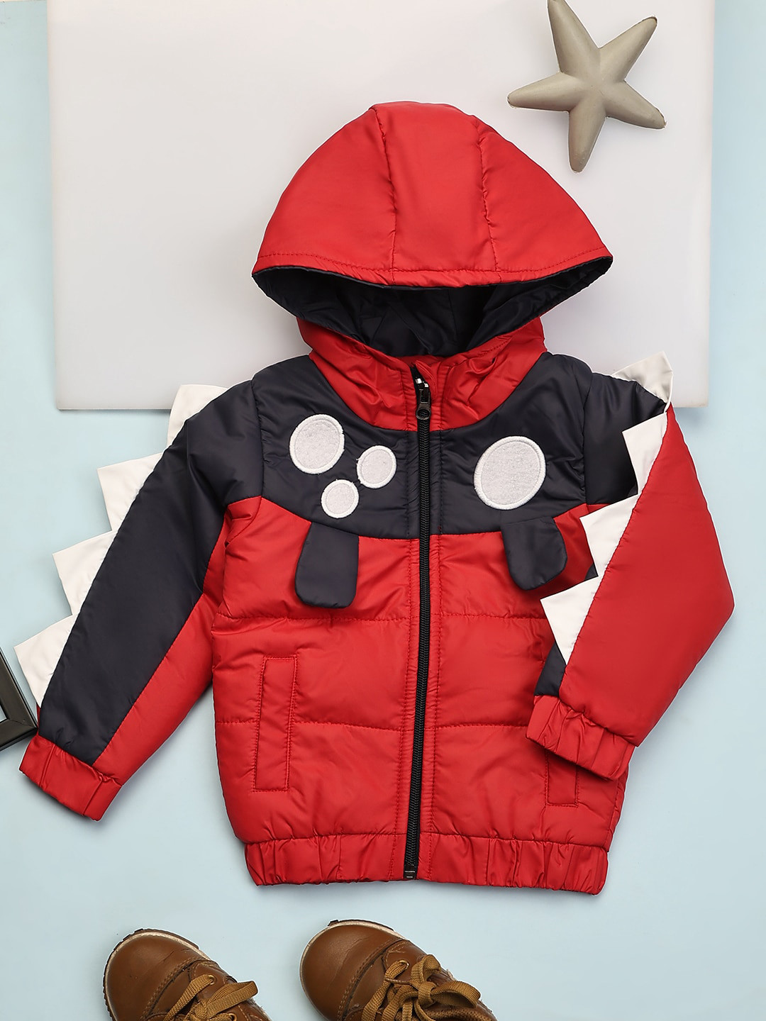 V-Mart Kids Colourblocked Lightweight Hood Bomber Jacket