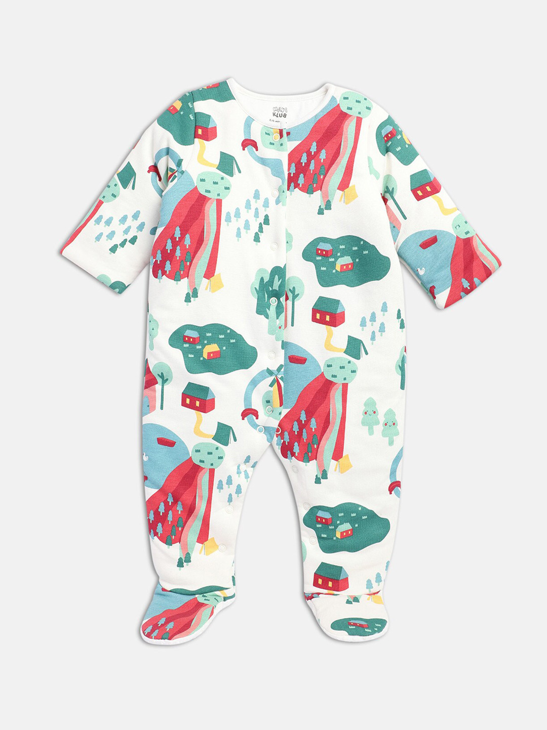 MINI KLUB Infants Girls Printed Pure Cotton Sleepsuit