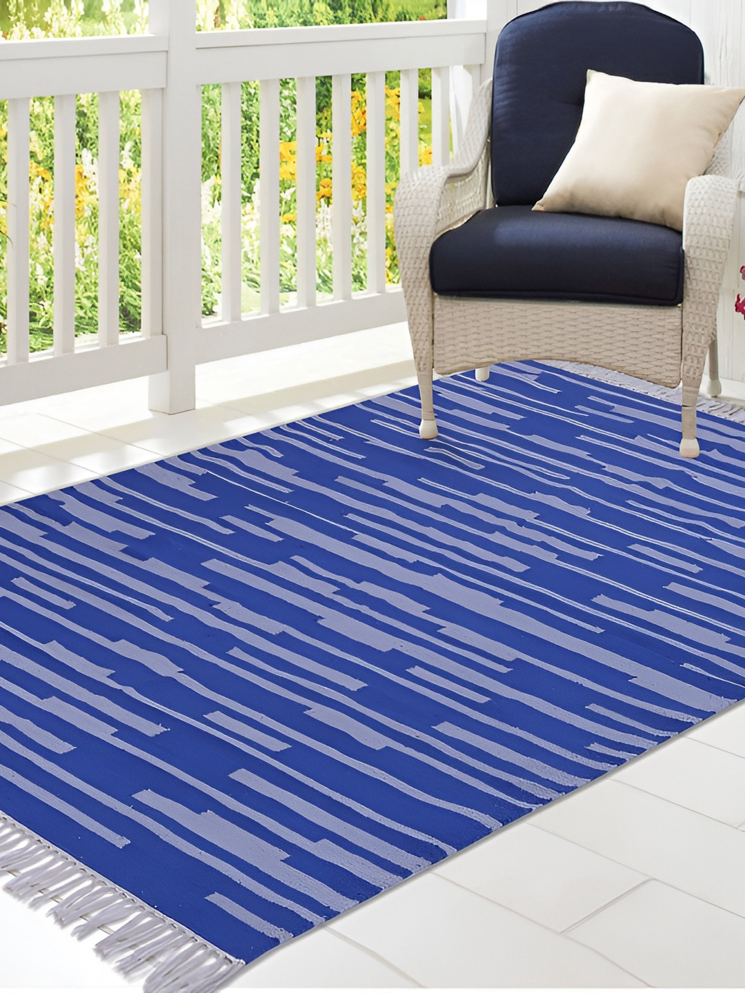 PEQURA Blue & Grey Handmade Woollen Carpet