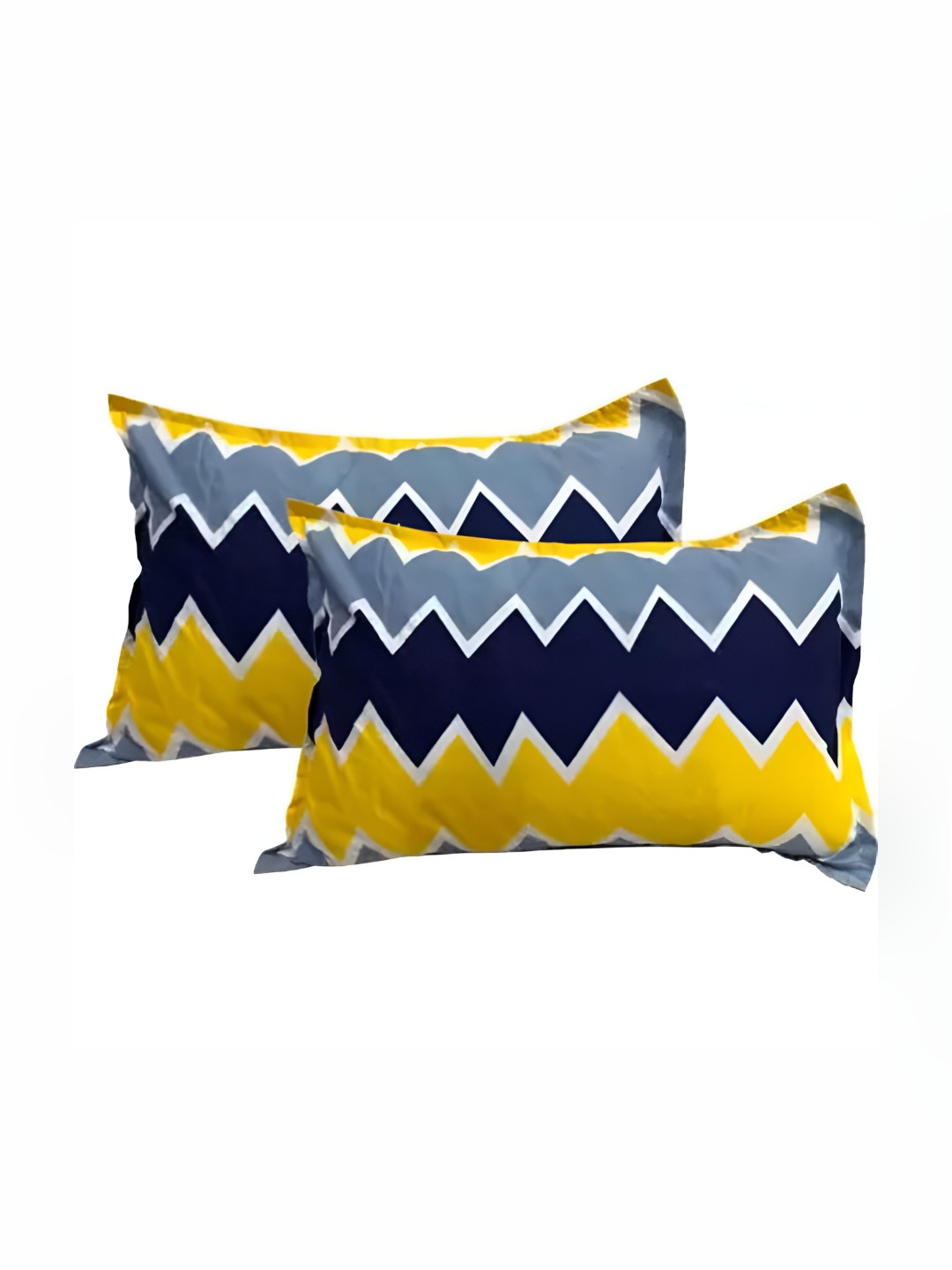 Supreme Home Collective Yellow 2 Pieces Geometric Pure Cotton Rectangle Pillow Covers