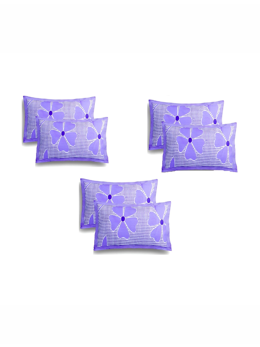Supreme Home Collective Lavender 6 Pieces Floral Pure Cotton Rectangle Pillow Covers