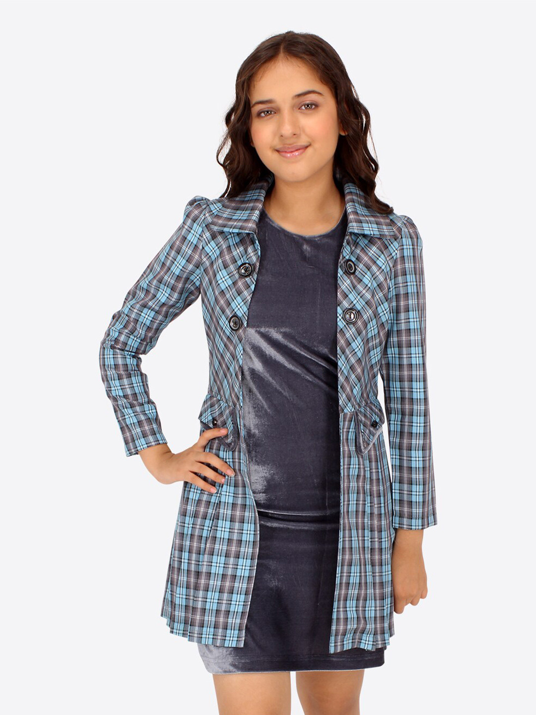 CUTECUMBER Girls Velvet Sheath Dress With Jacket