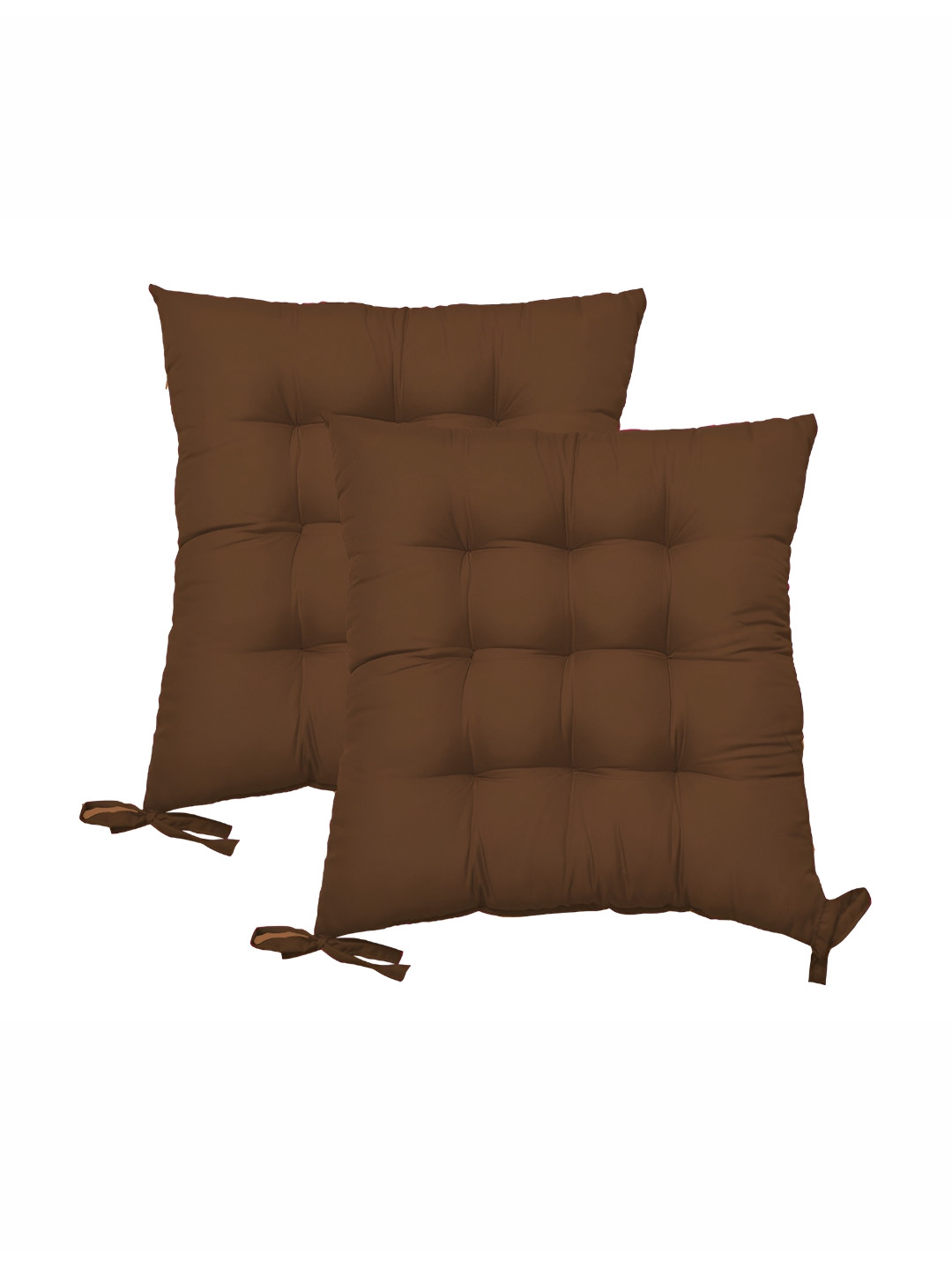 DADDY COOL 2 Pieces Brown Square Shaped Chair Pads
