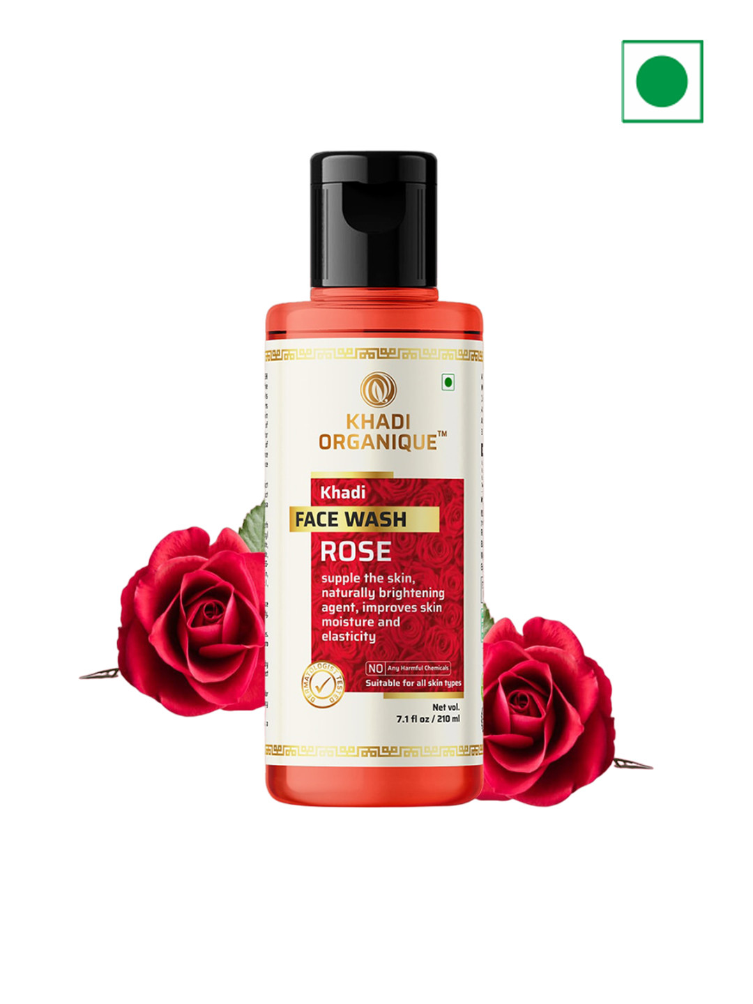 Khadi Organique Rose Face Wash with White Rose & Aloevera - 210 ml