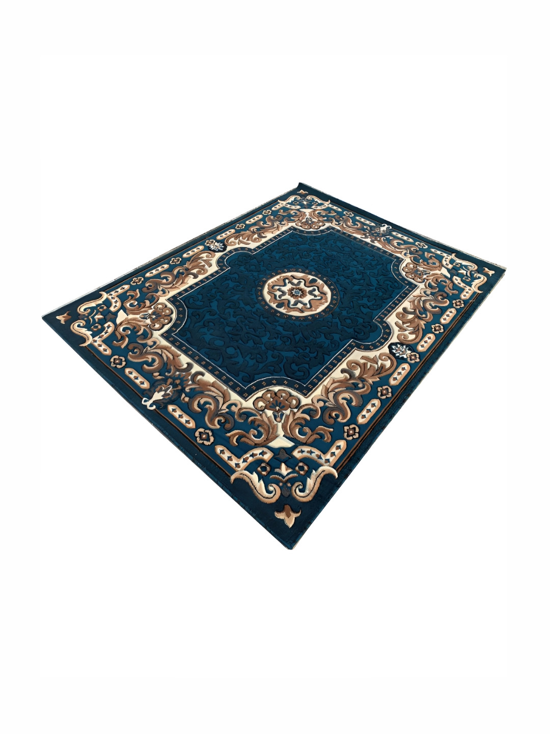 Asad Emporium Rugs Blue & Cream Floral Anti-Skid Polypropylene Carpet