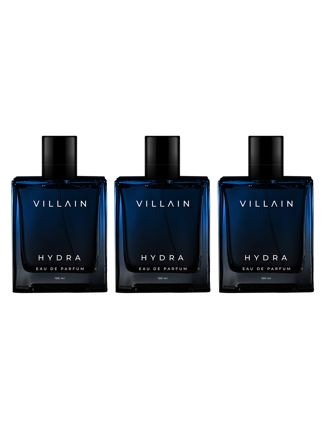 VILLAIN Men Set of 3 Long Lasting Hydra Eau De Parfum - 100ml Each