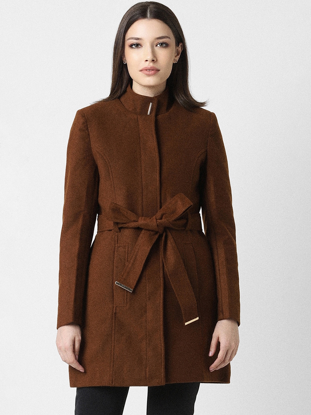 Buy Van Heusen Woman Mock Collar Overcoat Coats for Women 26241038 Myntra